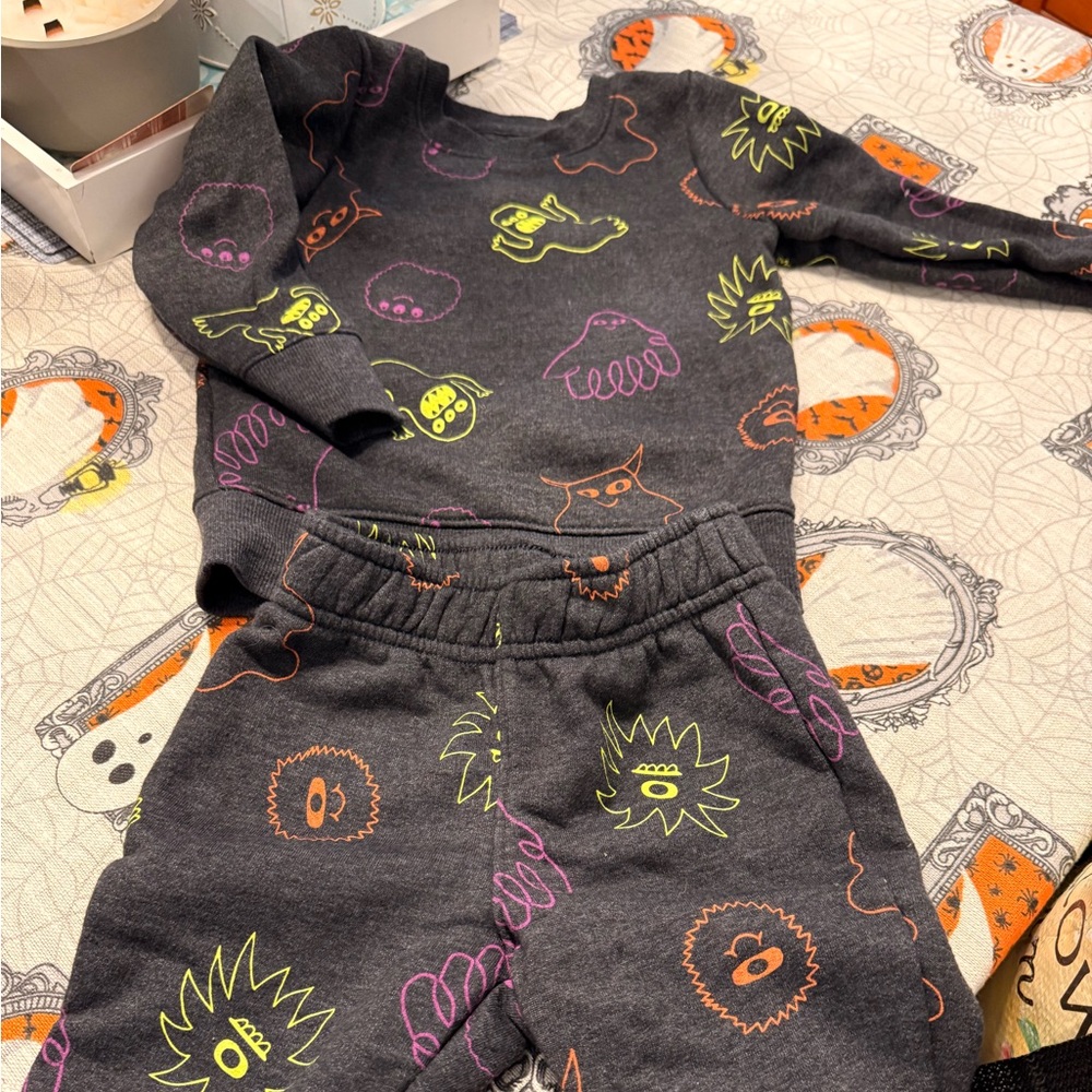 Cat & Jack Glow in the Dark Halloween sweat suit